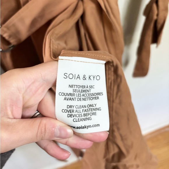 SOIA & KYO revolve Nousha Tailored Coat Size SM tencel brown tan - Picture 6 of 13